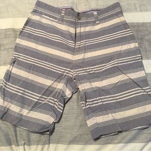 Tommy Hilfiger Gray and White Striped Shorts